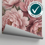 Powdered Bloom Veil - Pink Flower Wallpaper - Light Pink Floral Vintage Peel and Stick Wall Mural - Matière
