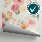 Powdered Petal Reverie Pink Floral Wallpaper - Light Pink Rose Peel and Stick Peach Mural - Matière