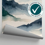 Quiet Spruce Hollow Blue Mountain Wallpaper - Forest Landscape Scenery Woodland Peel and Stick Wall Mural - Matière