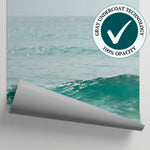 Quiet Tide - Blue Ocean Wallpaper - Turquoise Sea Wave Minimalist Peel and Stick Mural - Matière