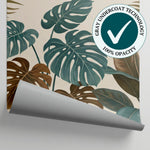 Rainforest Hush Green Jungle Wallpaper - Tropical Botanical Palm Tree Leaf Wall Mural - Matière