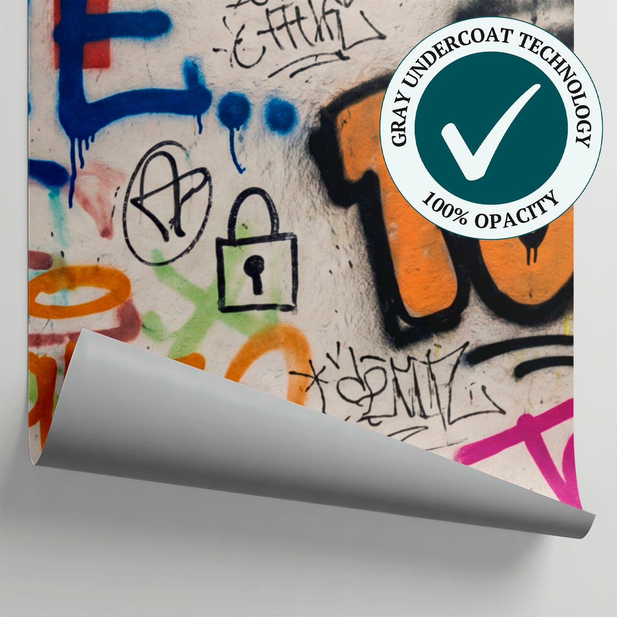 Restless Strata - White Graffiti Wallpaper - Maximalist Concrete Wallpaper Peel and Stick - Matière