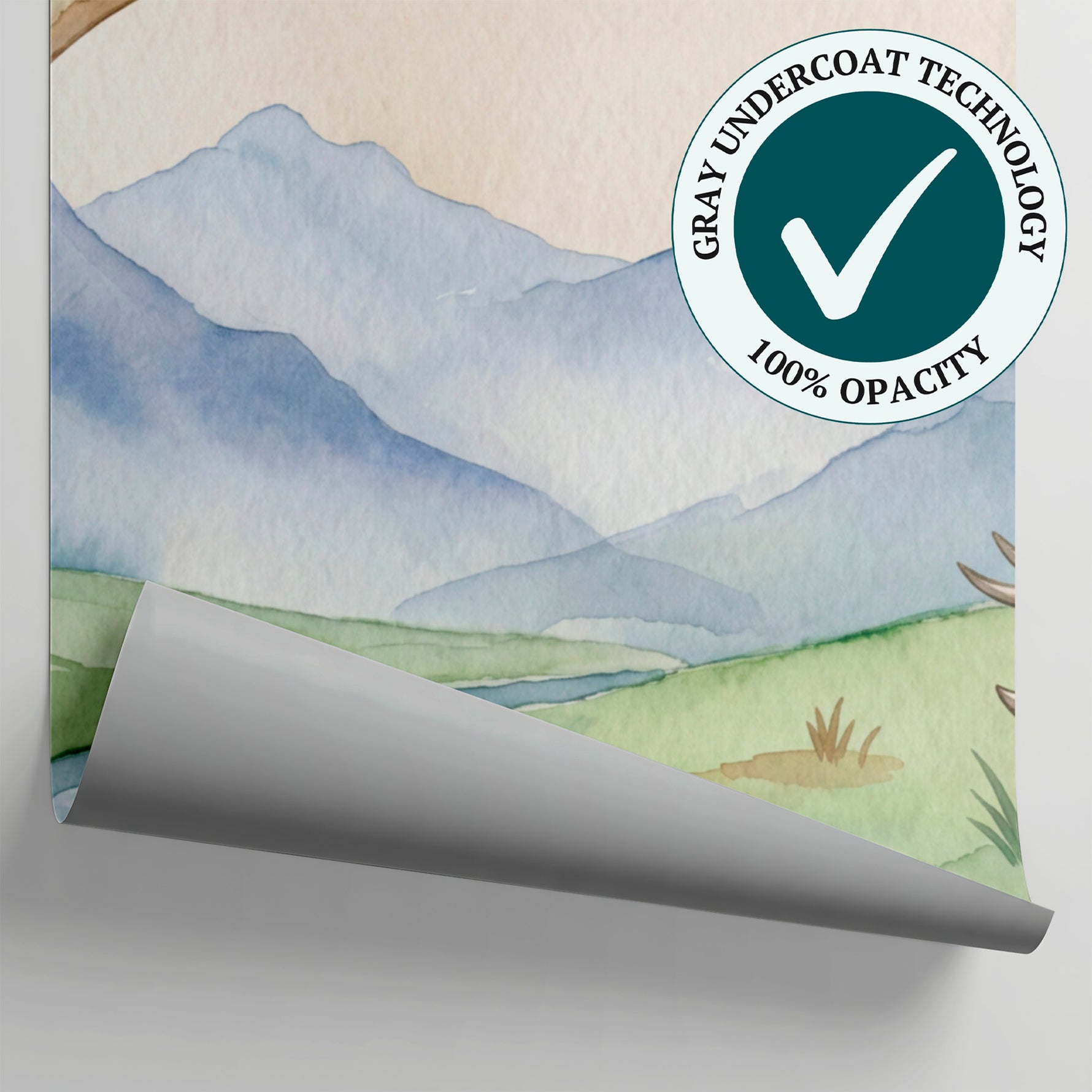 Riverbend Wonders Pastel Dinosaur Wallpaper for Kids - Nursery Landscape Scenery Wall Mural - Matière