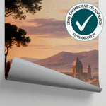 Roman Vespers Orange Scenery Wallpaper - Landscape City Wall Mural Peel and Stick - Matière