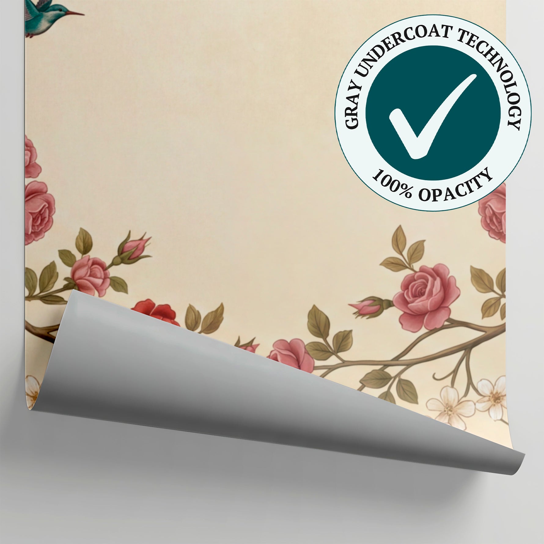 Rosevine Atelier Beige Chinoiserie Wallpaper - Vintage Botanical Birds Peel and Stick Wall Mural - Matière