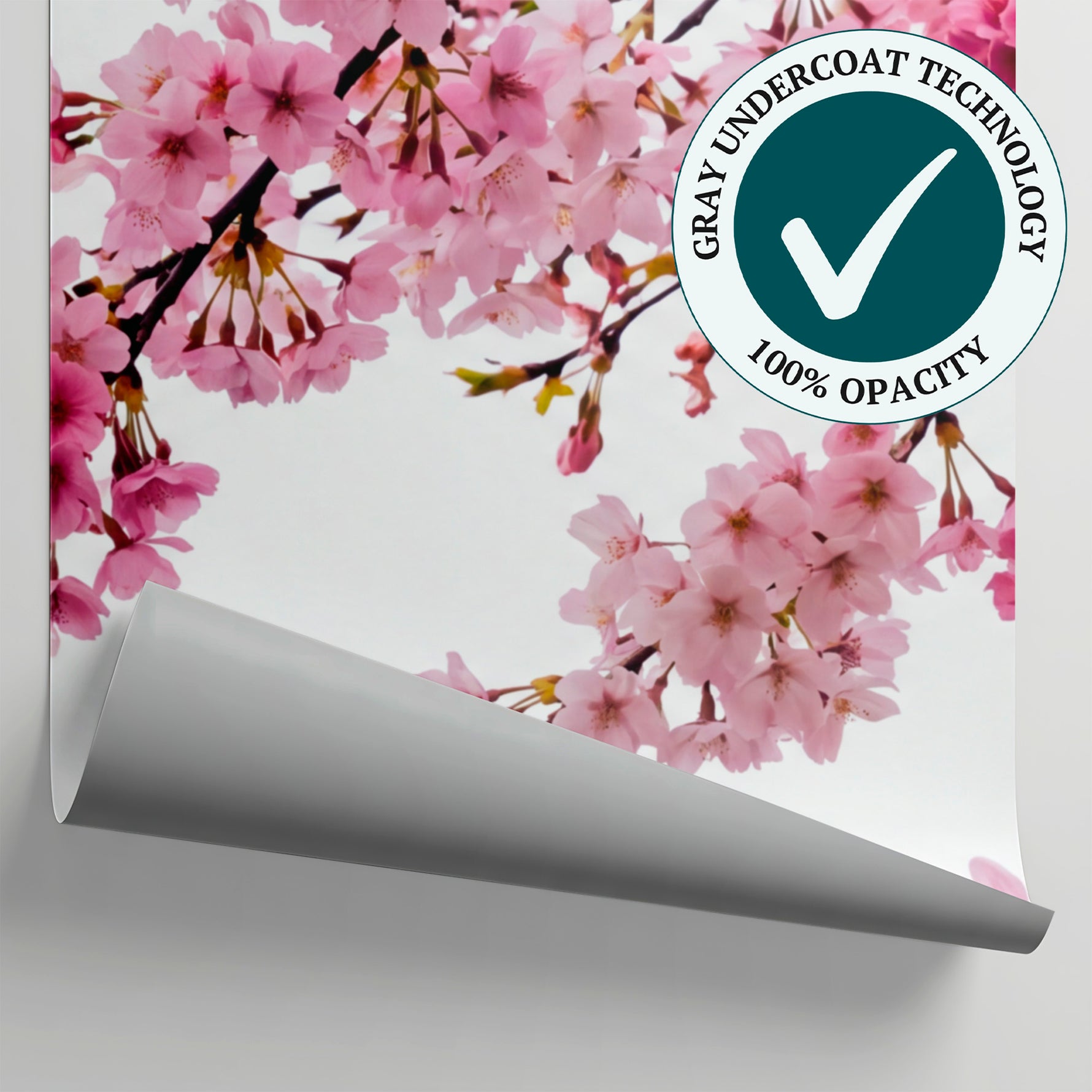 Sakura Whisper - Pink Cherry Blossom Wallpaper - Japanese Botanical Greenery Peel and Stick Wall Mural - Matière