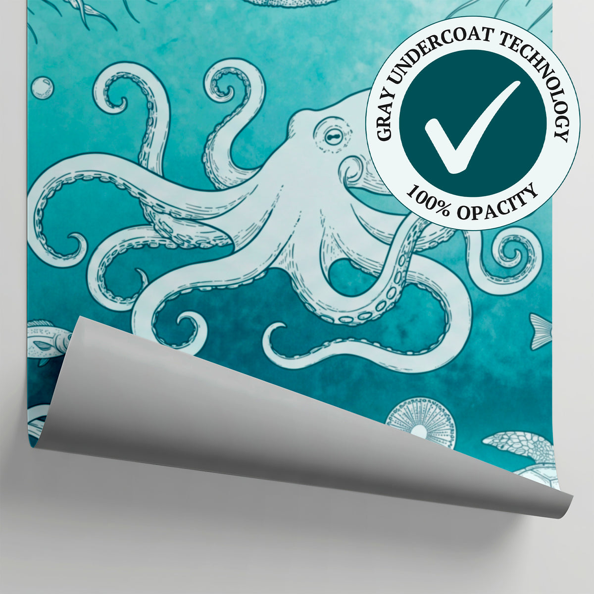 Saltwater Hymn Blue Ocean Wallpaper - Sea Wave Peel and Stick Wall Mural - Matière