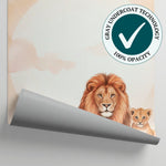 Savanna Hush Beige Jungle Wallpaper - Tropical Lion Elephant Monkey Palm Tree Peel and Stick Wall Mural - Matière