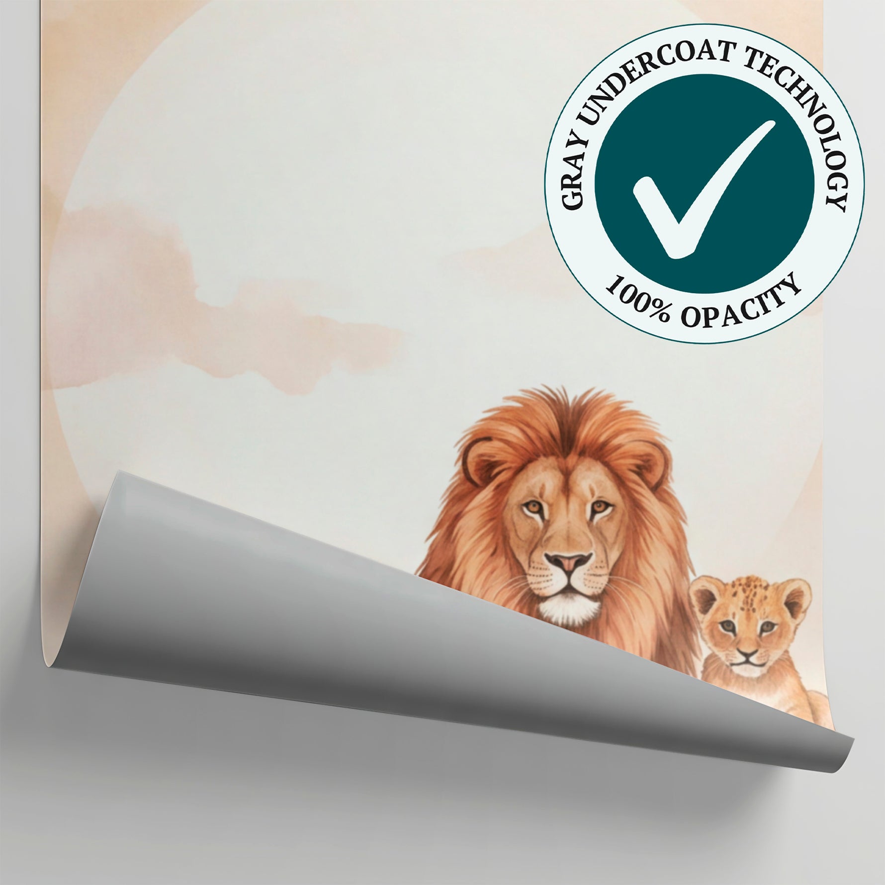 Savanna Hush Beige Jungle Wallpaper - Tropical Lion Elephant Monkey Palm Tree Peel and Stick Wall Mural - Matière