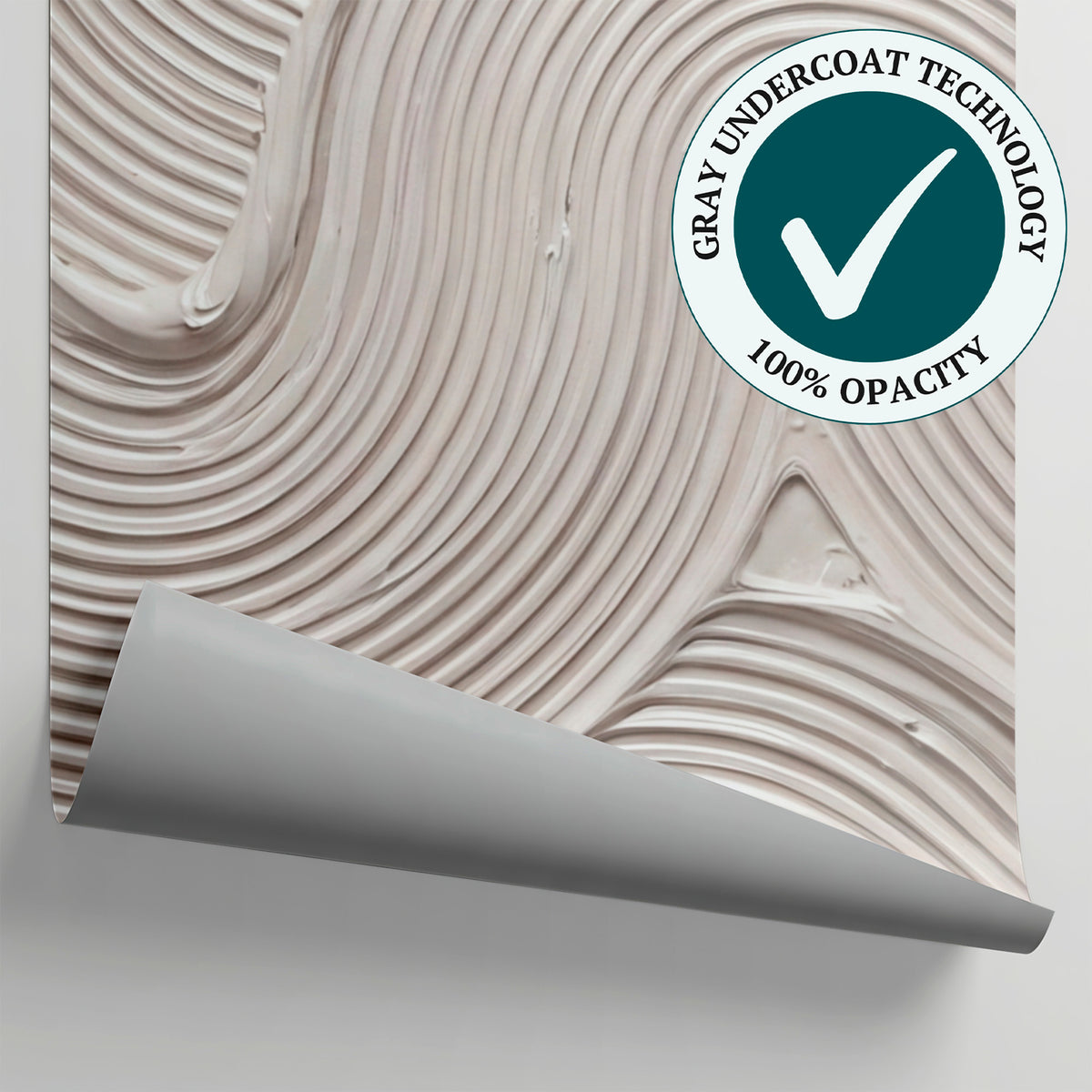 Sculpted Currents - White Abstract Wallpaper - Minimalist Geometric Wall Mural Peel and Stick - Matière