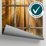 Shattered Pane Beige Forest Wallpaper - Rustic Woodland Wallpaper Peel and Stick Wall Mural - Matière