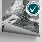 Silent Summit - Gray Mountain Wallpaper - Black and White Landscape Scenery Peel and Stick Mural - Matière