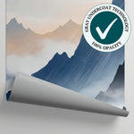 Slate Rainfall Gray Mountain Wallpaper - Minimalist Landscape Scenery Rocky Peel and Stick Wall Mural - Matière