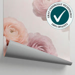 Soft Hush Florals - Pink Flower Wallpaper - Light Pink Rose Floral Peel and Stick Wall Mural - Matière