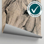 Stable Muse Beige Horse Wallpaper - Beige Animal Wallpaper Peel and Stick - Matière