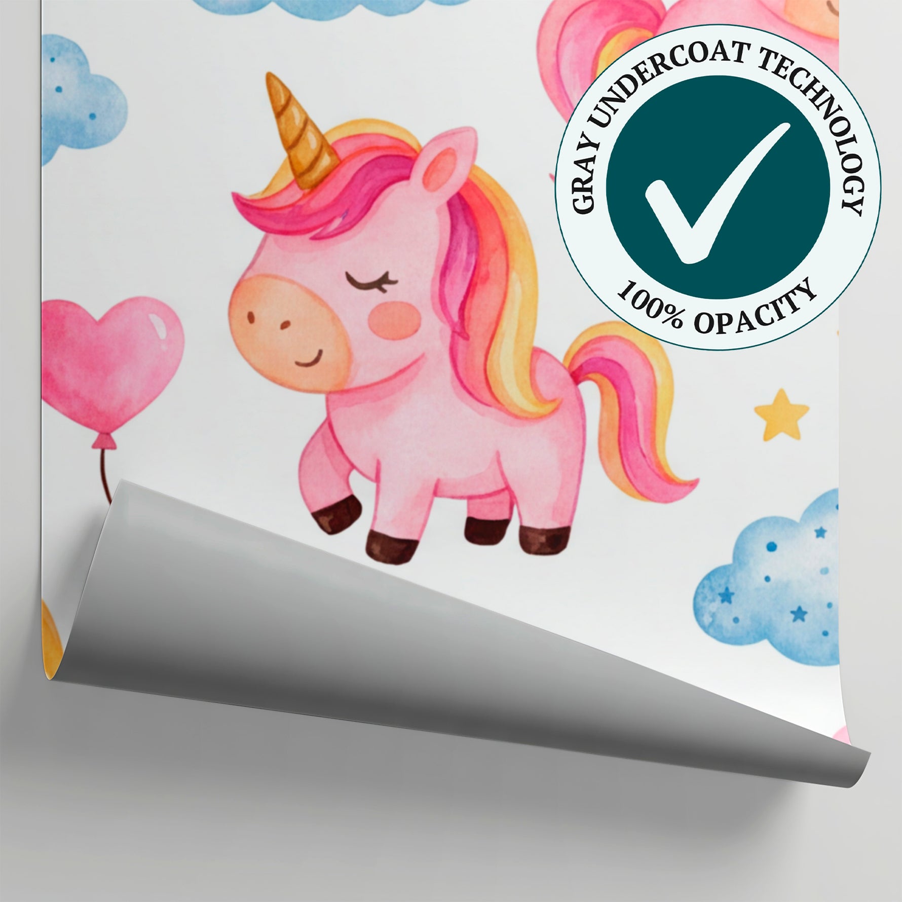 Sugar Pony Wishes Pink Nursery Wallpaper for Kids - Cute Kids Wallpaper Peel and Stick - Matière