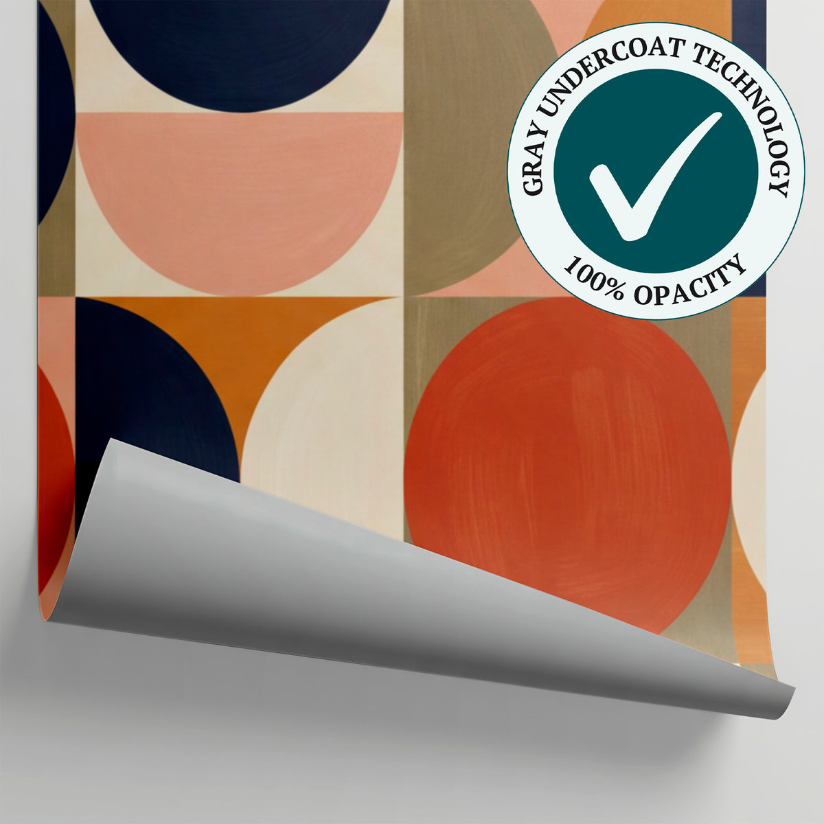 Sunbaked Spheres Orange Geometric Wallpaper - Retro Abstract Minimalist Wall Mural Peel and Stick - Matière