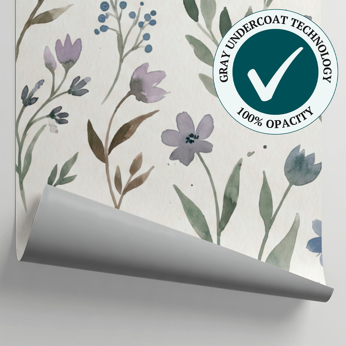 Sundew Whisper Blue Floral Wallpaper - Light Blue Flower Wall Mural Peel and Stick - Matière
