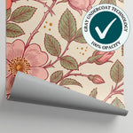 Thornlight Briar - Pink Rose Wallpaper - Pink Floral Vintage Peel and Stick Wall Mural - Matière