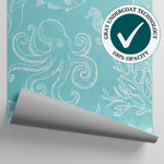 Tidal Whispers - Blue Ocean Wallpaper Peel and Stick - Aqua Sea Wallpaper Coastal Wave Mural - Matière