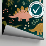 Tiny Tracks Jungle Green Dinosaur Wallpaper for Kids - Botanical Nursery Leaf Greenery Peel and Stick Mural - Matière