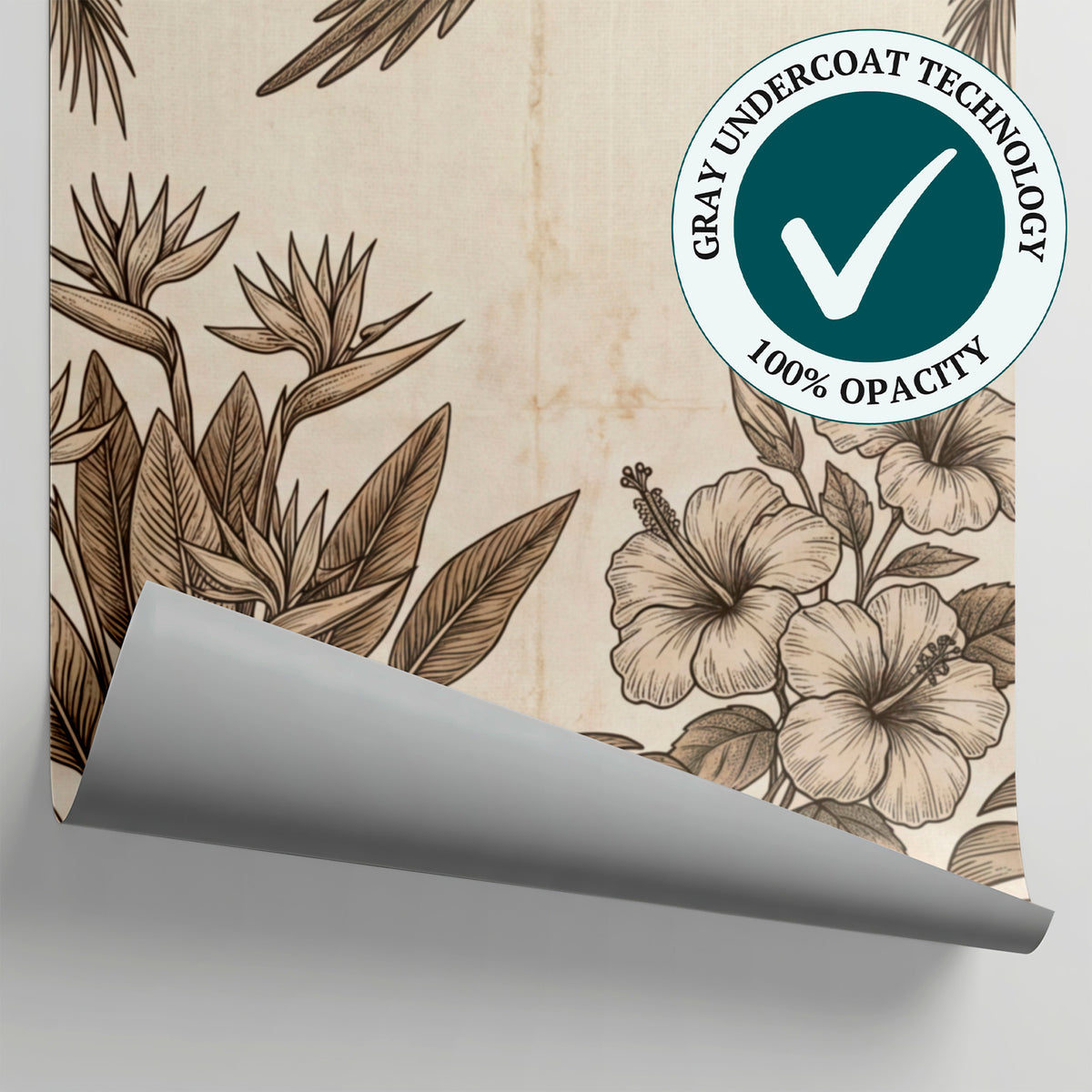 Toucan Hideaway Beige Tropical Wallpaper - Vintage Jungle Palm Tree Botanical Leaf Peel and Stick Wall Mural - Matière