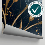 Tulip Ember Dark Floral Wallpaper - Navy Blue Wallpaper Flower Peel and Stick Wall Mural - Matière
