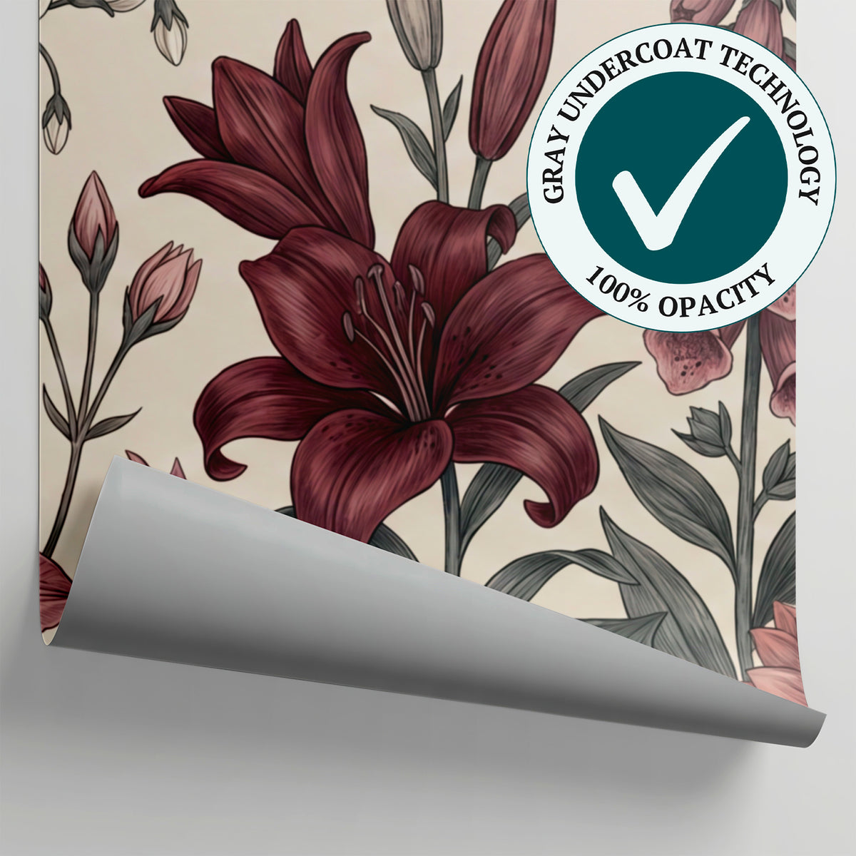 Twilight Foxglove Pink Floral Wallpaper - Vintage Botanical Flower Wall Mural Victorian Peel and Stick - Matière