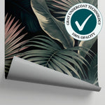 Twilight Frondery Green Tropical Wallpaper - Dark Green Palm Tree Jungle Botanical Leaf Peel and Stick - Matière