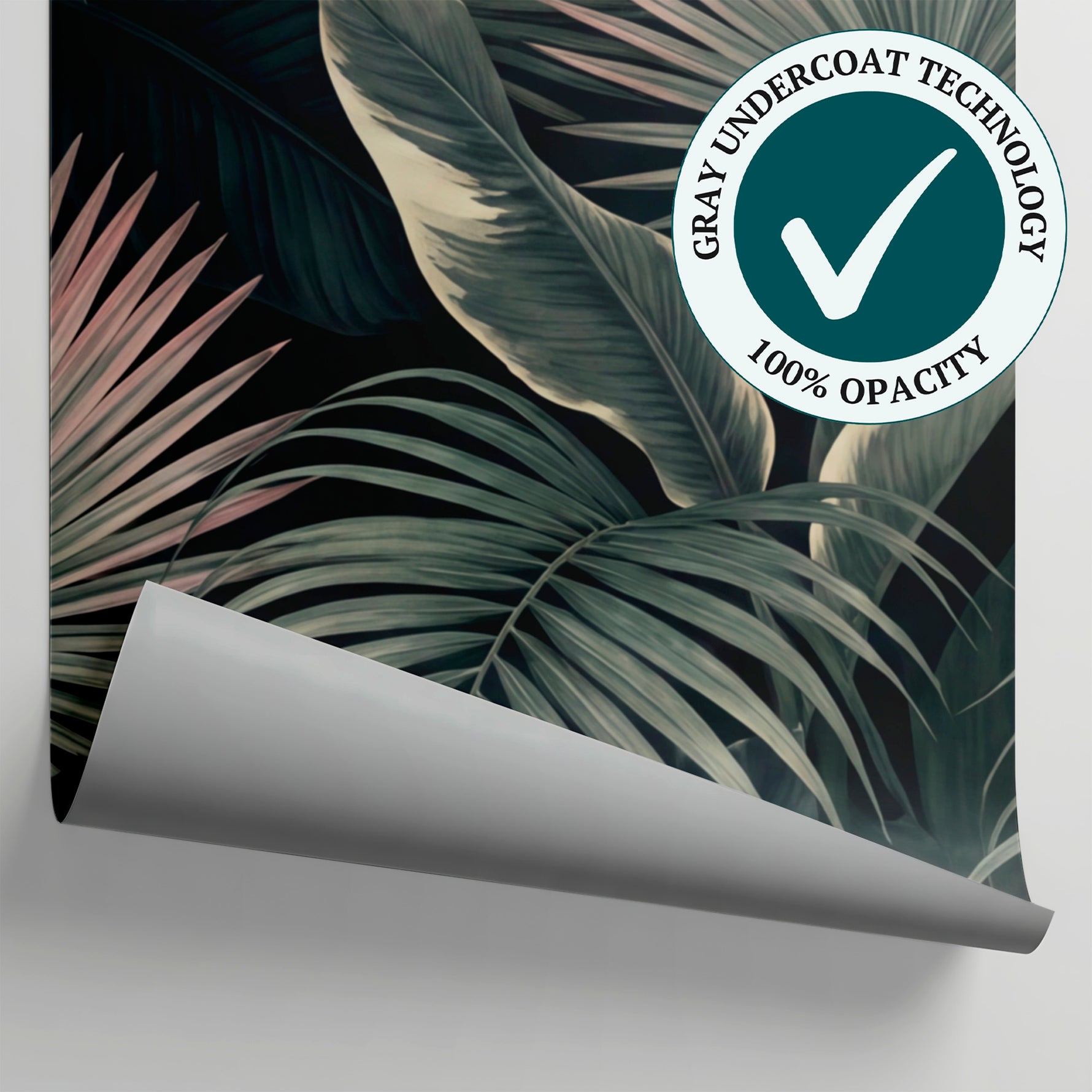 Twilight Frondery Green Tropical Wallpaper - Dark Green Palm Tree Jungle Botanical Leaf Peel and Stick - Matière
