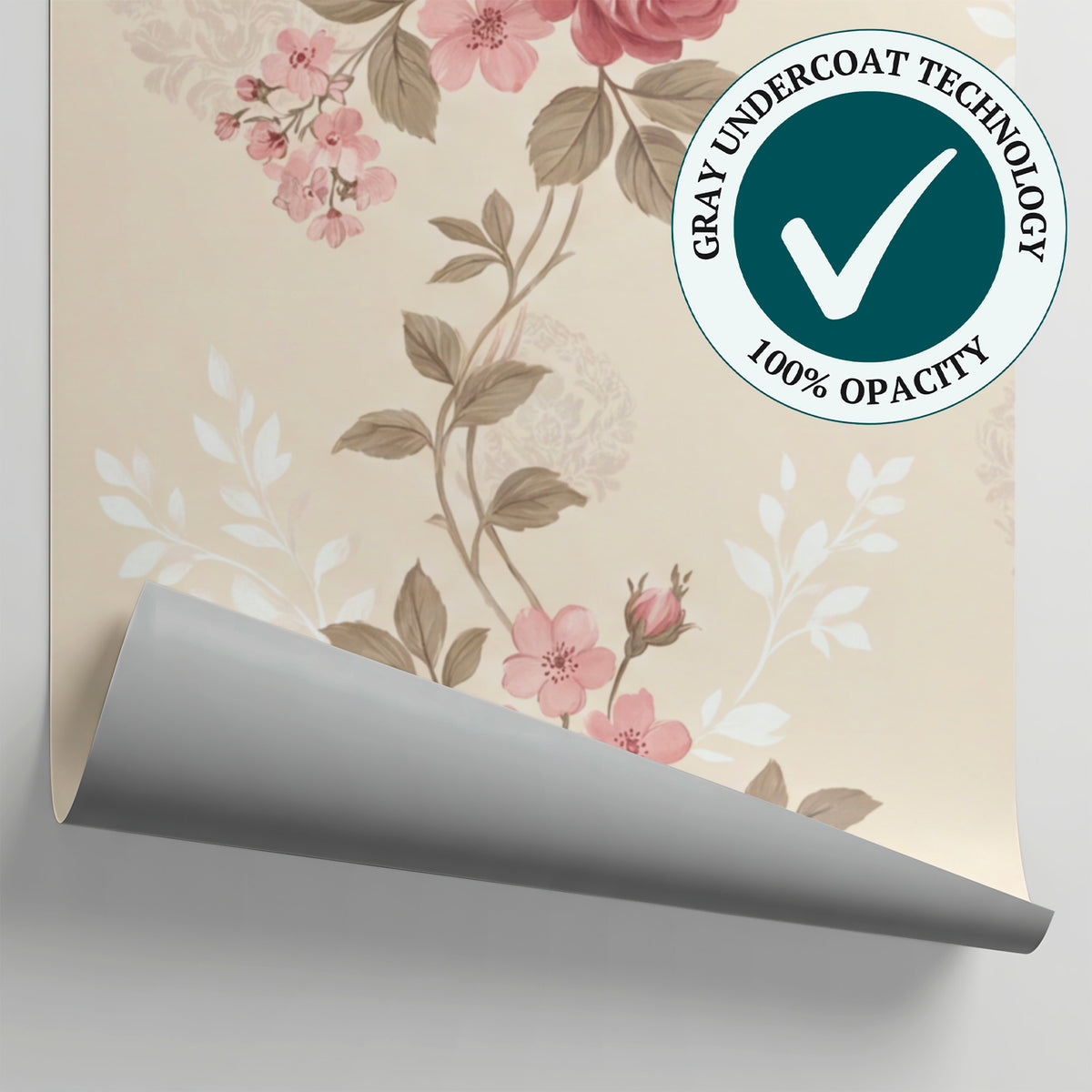 Velvet Heirloom Roses - Pink Rose Wallpaper - Pink Floral Wallpaper Damask Peel and Stick Wall Mural - Matière