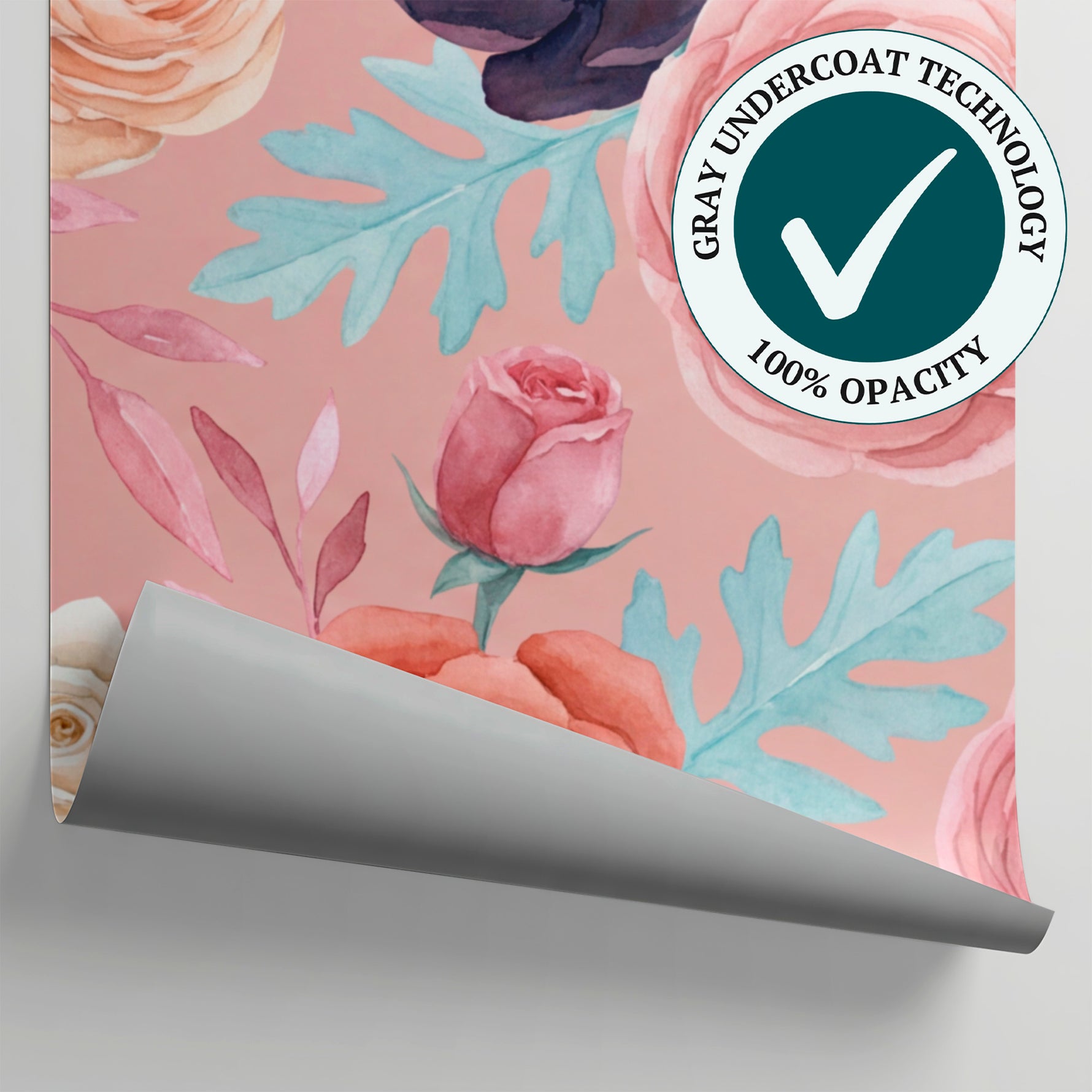 Velvet Ranunculus Pink Rose Wallpaper - Pink Floral Vintage Flower Peel and Stick Wall Mural - Matière