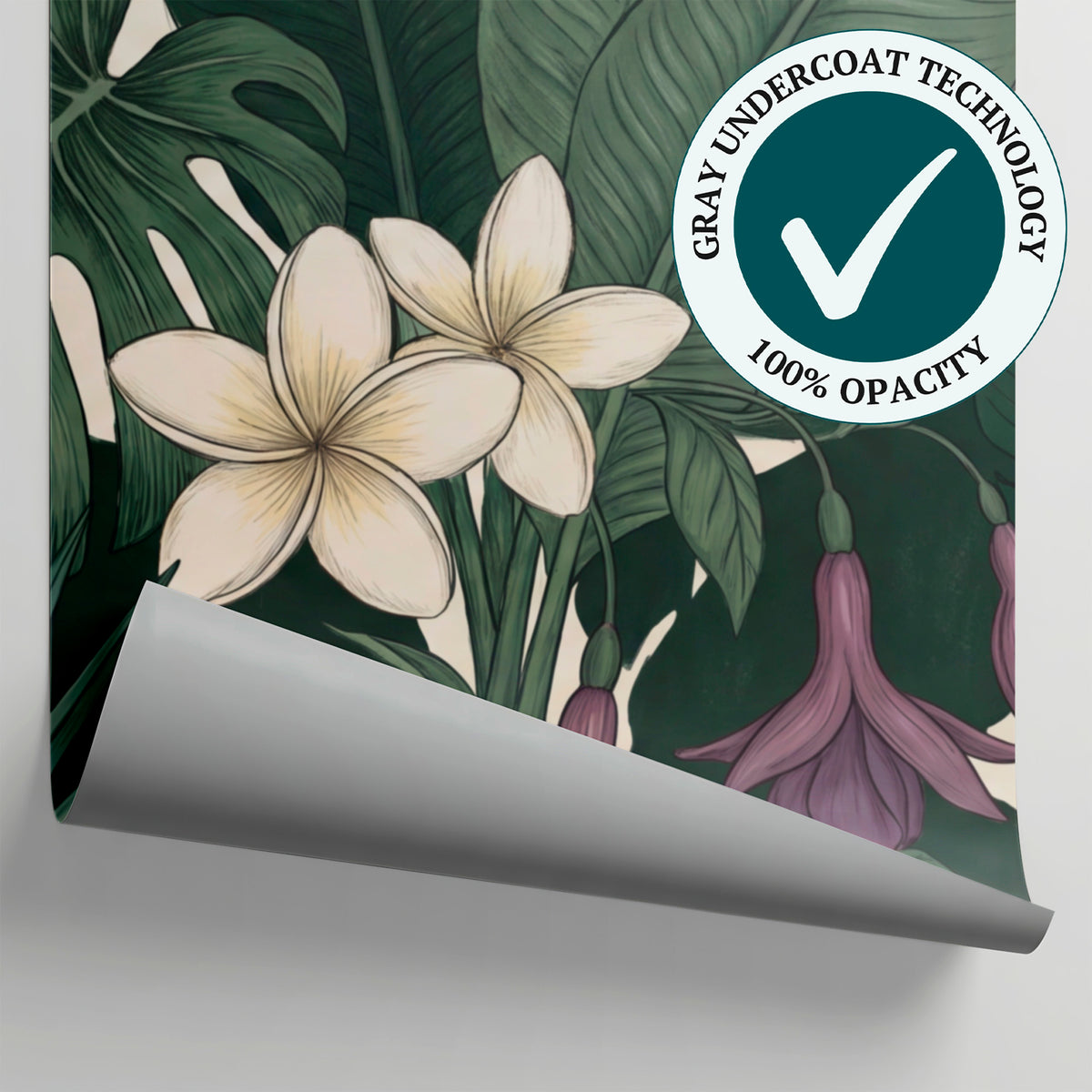 Verdant Conservatory Green Floral Wallpaper - Dark Green Greenery Flower Peel and Stick Mural - Matière