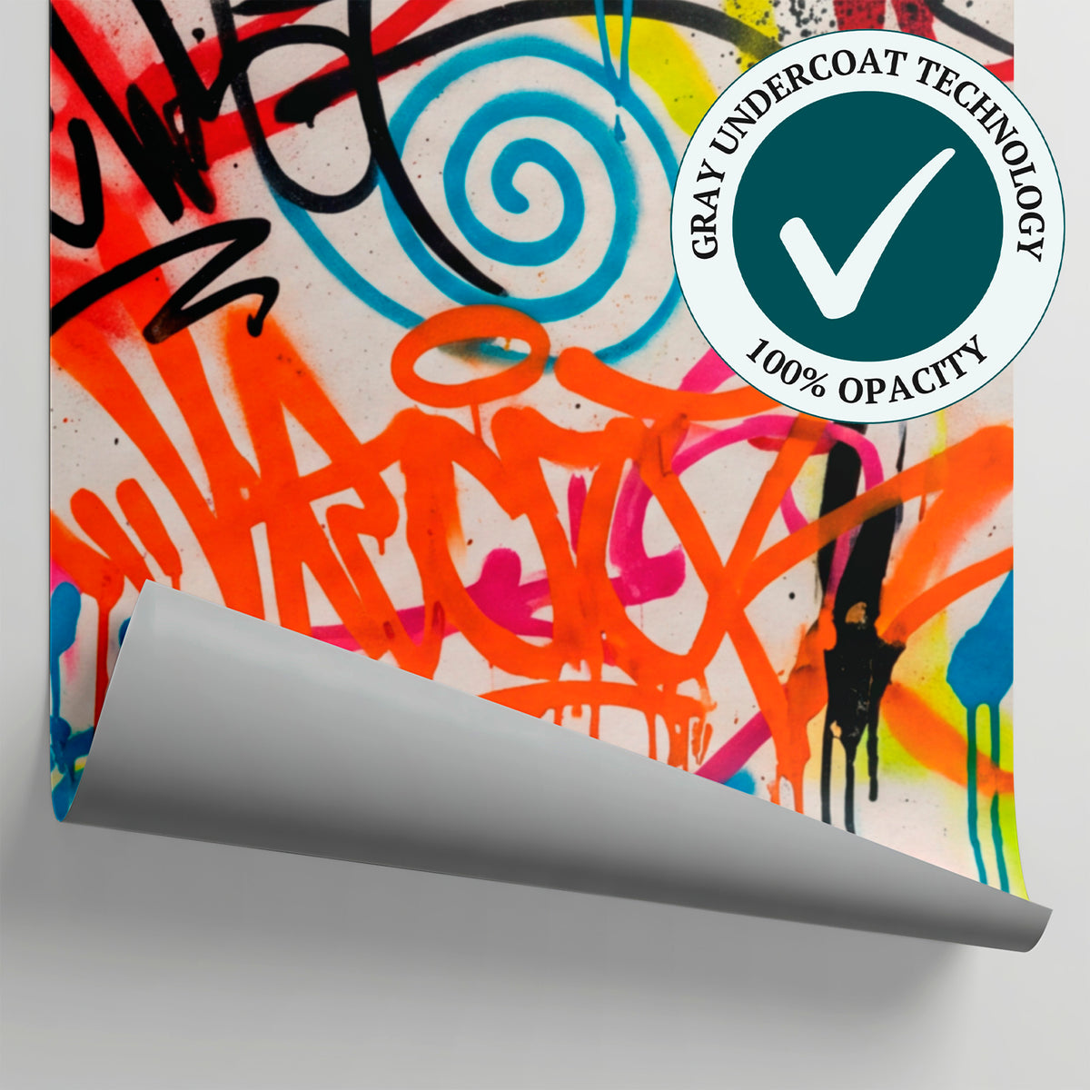 Vivid Havoc - Orange Graffiti Wallpaper - Bold Maximalist Street Art Peel and Stick - Matière