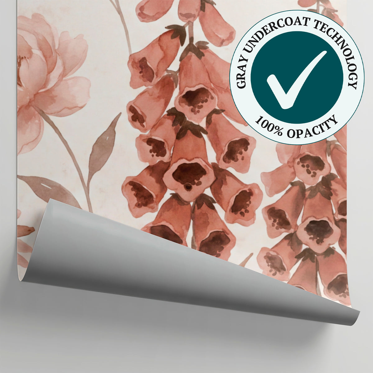 Watercolor Foxglove - Pink Flower Wallpaper - Light Pink Floral Peel and Stick Daisy Rose Wall Mural - Matière
