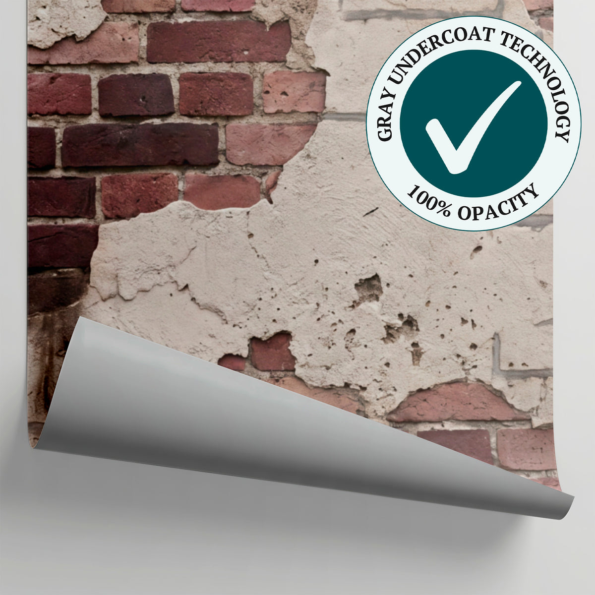 Weathered Mortar - Beige Brick Wallpaper Peel and Stick - White Brick Effect Vintage Wall Mural - Matière