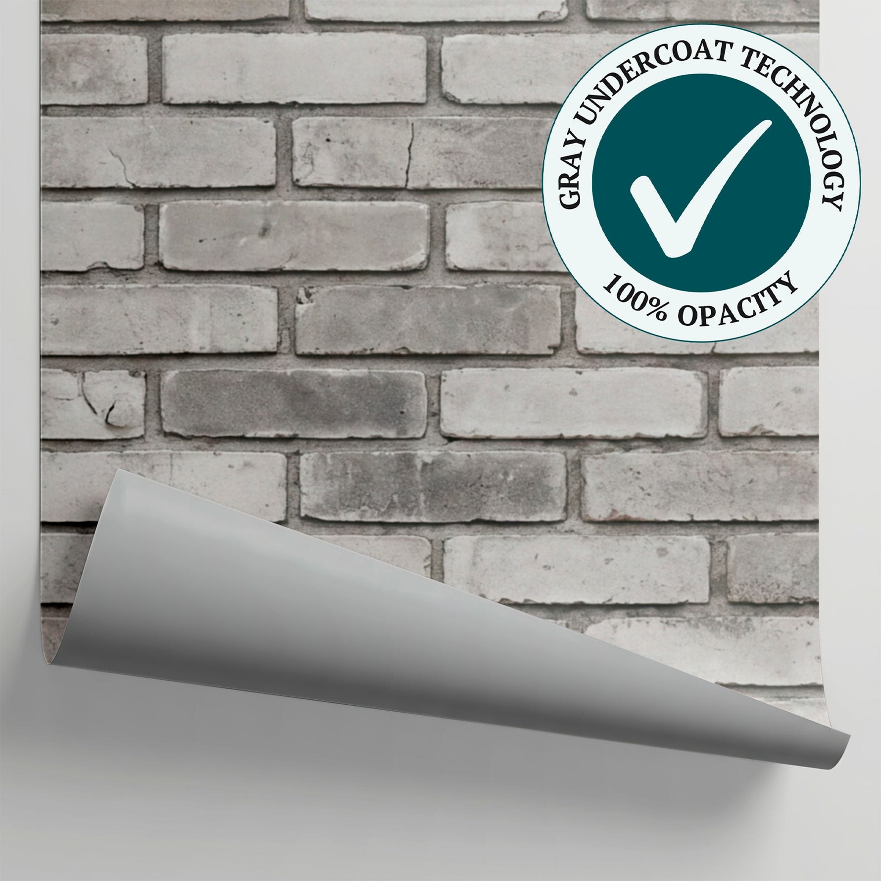 Weathered Mortar - Gray White Brick Wallpaper - Grey Brick Effect Wallpaper Peel and Stick - Matière