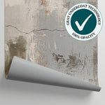 Weathered Plaster Gray Abstract Wallpaper - Minimalist Geometric Peel and Stick Wall Mural - Matière