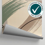 Whispered Loops - Beige Abstract Wallpaper - Sage Green Minimalist Aesthetic Peel and Stick Wall Mural - Matière