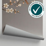 Whispering Blossoms - Gray Cherry Blossom Wallpaper - Chinoiserie Floral Botanical Tree Peel and Stick Wall Mural - Matière