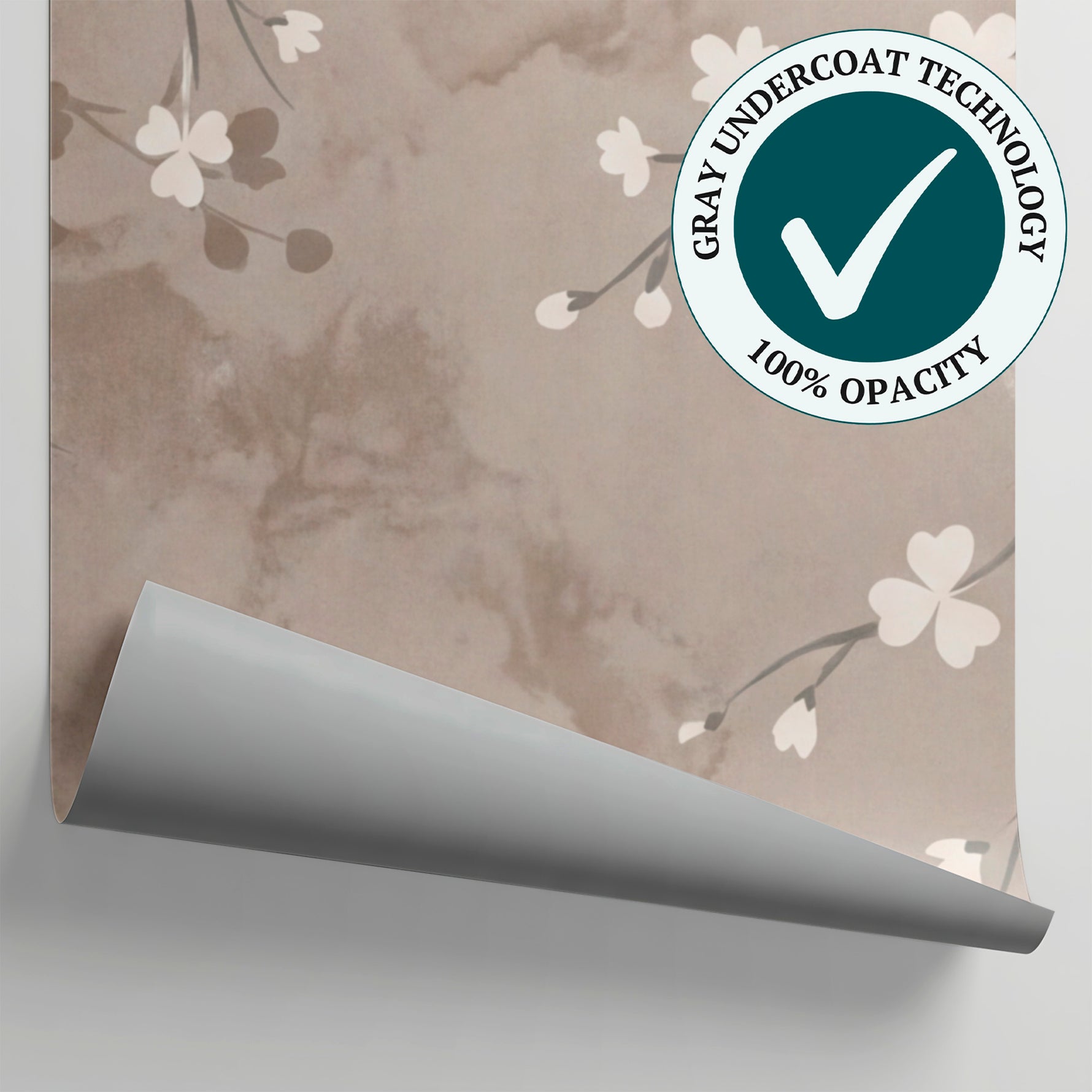 Whispering Petals - Beige Cherry Blossom Wallpaper - Chinoiserie Floral Japanese Botanical Wall Mural Peel and Stick - Matière