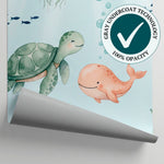 Whispering Tides Pastel Ocean Wallpaper for Kids - Blue Sea Nursery Wave Peel and Stick Mural - Matière
