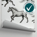 Wild Gallop Gray Horse Wallpaper - Animal Wallpaper Peel and Stick 7 Horse Wall Mural - Matière
