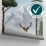 Wild Ridge - Green Mountain Wallpaper - Forest Woodland Fox Wall Mural Peel and Stick - Matière