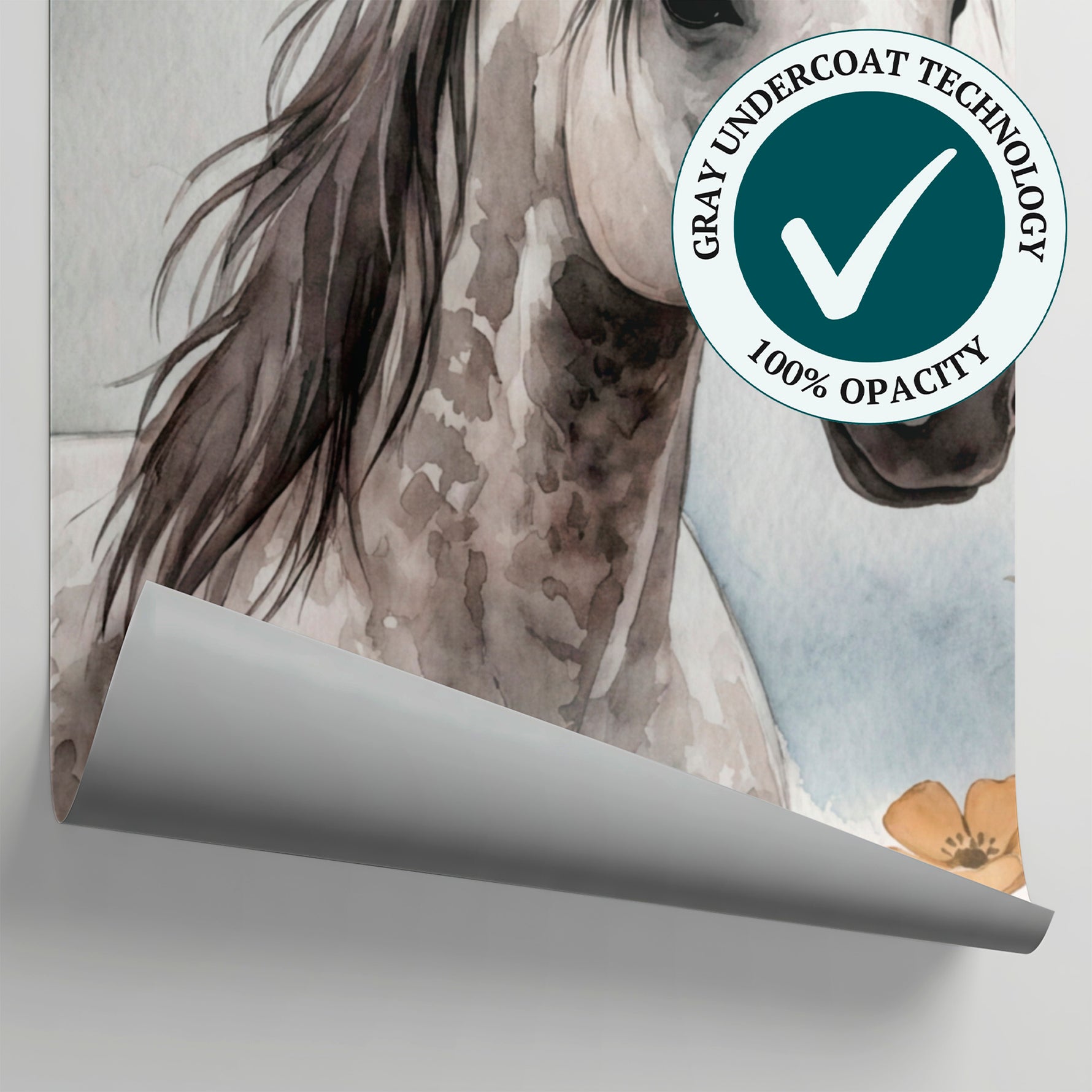 Wildflower Reverie Pastel Horse Wallpaper - Floral Animal Daisy Peel and Stick Wall Mural - Matière