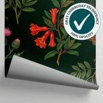 Wildling Almanac Green Floral Wallpaper - Dark Green Daisy Flower Peel and Stick Wall Mural - Matière