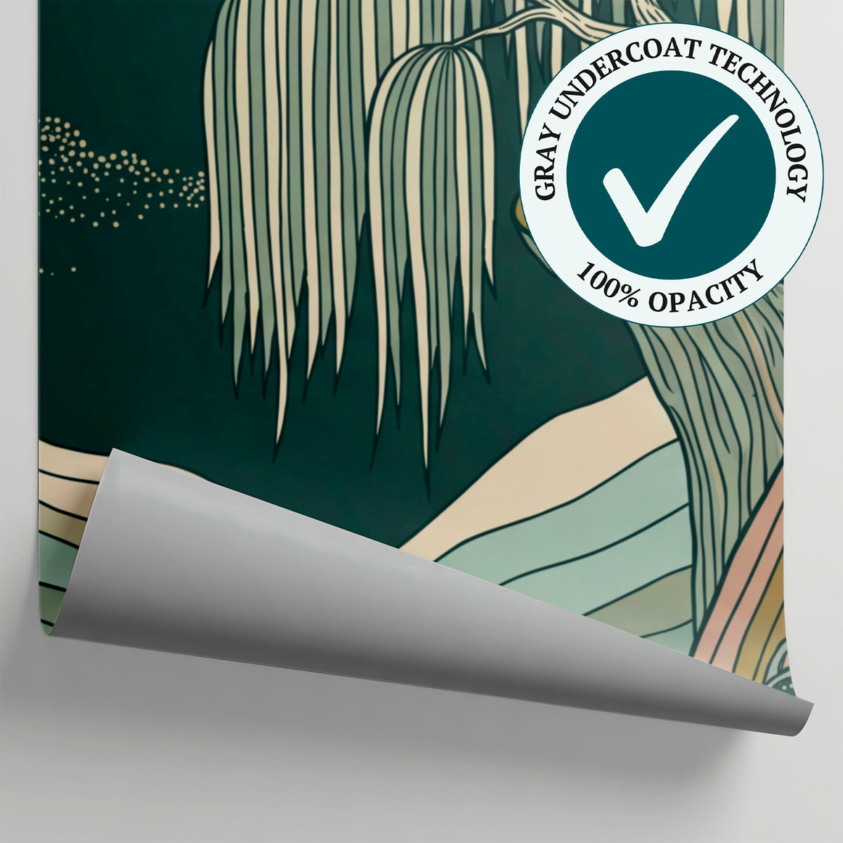 Willow Ridge Sojourn Green Mountain Wallpaper - Green Rocky Wallpaper Peel and Stick - Matière
