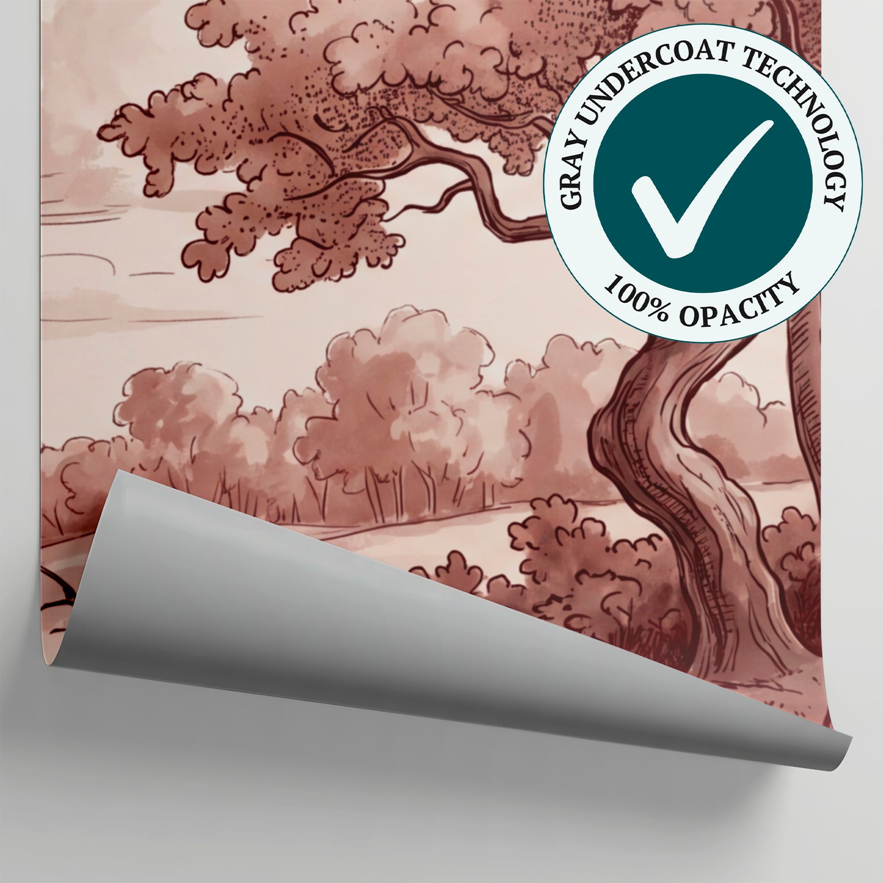 Windswept Wayfare Brown Forest Wallpaper - Vintage Woodland Scenery Landscape Wall Mural - Matière