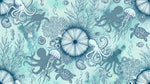 Abyssal Bloom Blue Ocean Wallpaper - Sea Wave Peel and Stick Wall Mural - Design