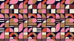 Arcade Rhythm Pink Geometric Wallpaper - Mid-Century Modern Bauhaus Peel and Stick - Design
